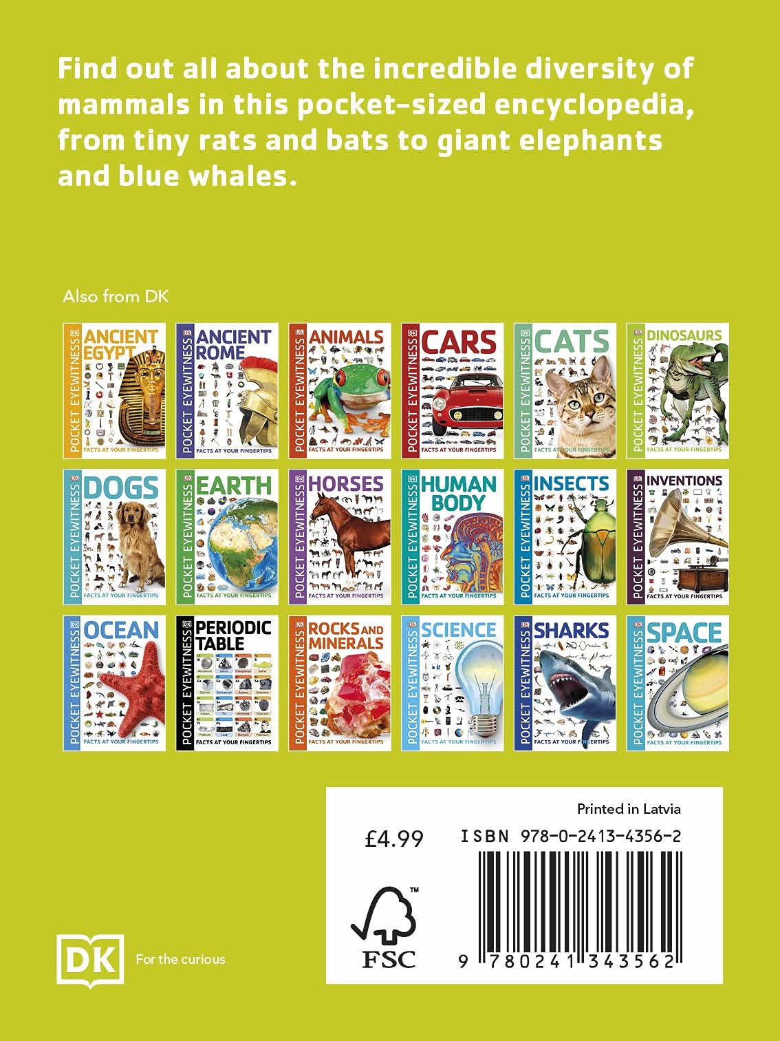 Pocket Eyewitness Mammals: Facts at Your Fingertips